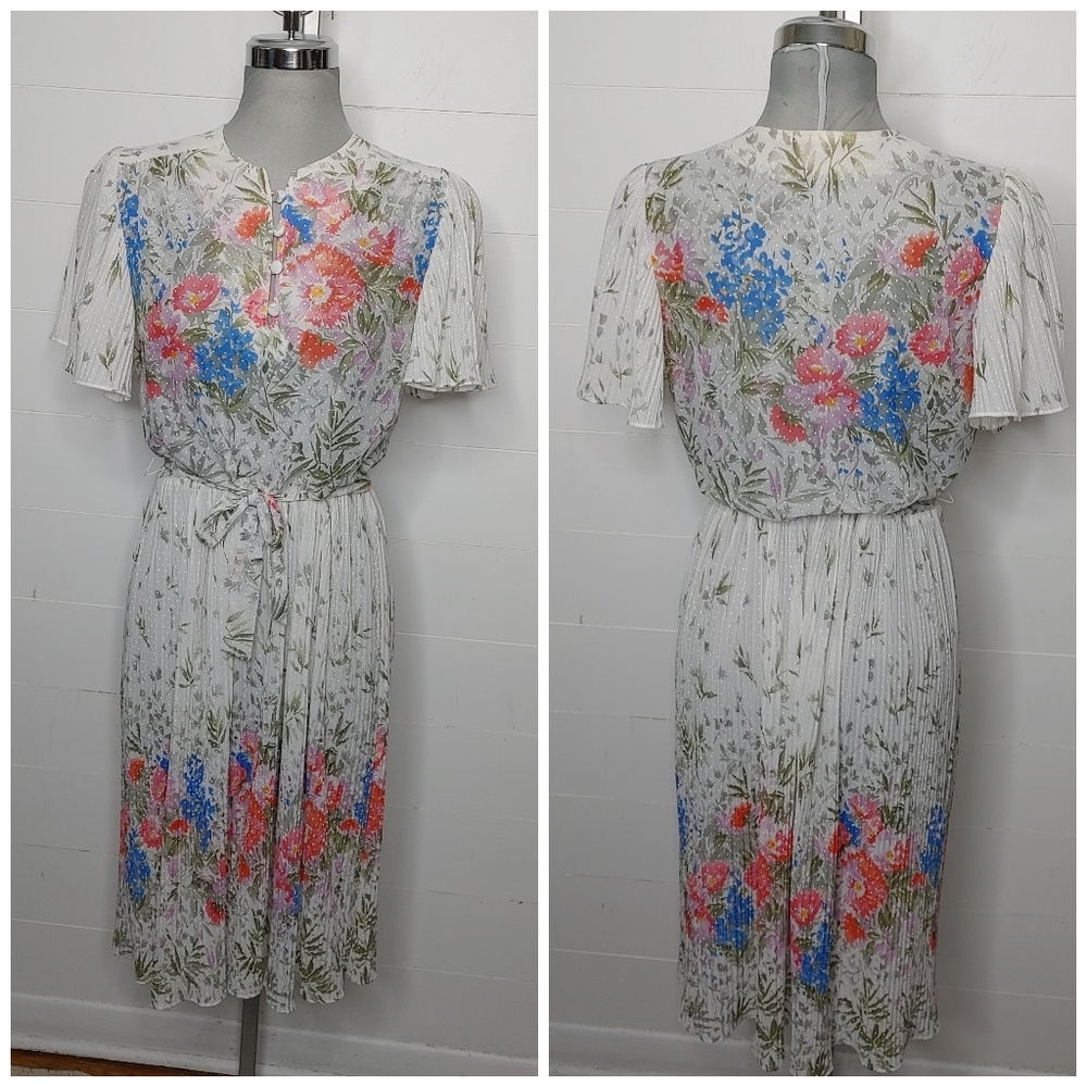 Vintage 70's 80's sheer summer dress size S/M